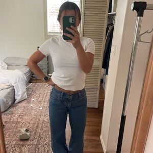 Ribbed Cream Ribbed Top waist length